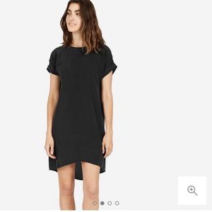 Everlane Silk Short-sleeve tee dress, navy blue